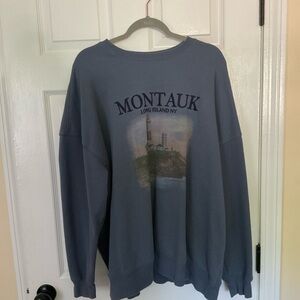 Wild Fable Blue Crewneck Sweater with Graphic Print